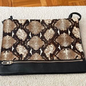 Zara Basic Brown and Black Snake Print Bag
